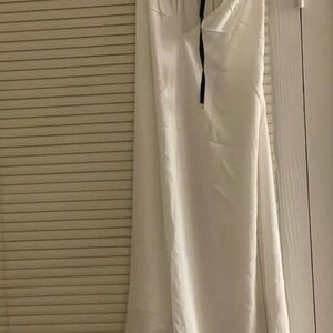 H&M Elegant White Dress with Black Accent